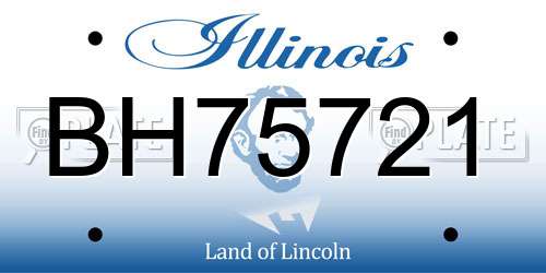 BH75721 Illinois License Plate
