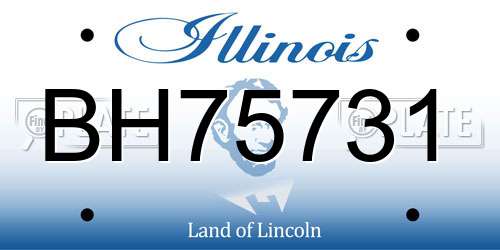 BH75731 Illinois License Plate