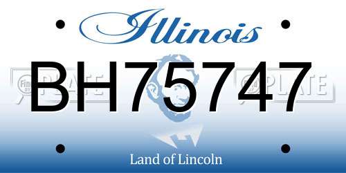 BH75747 Illinois License Plate