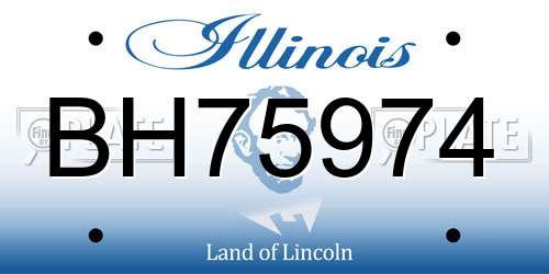 BH75974 Illinois License Plate