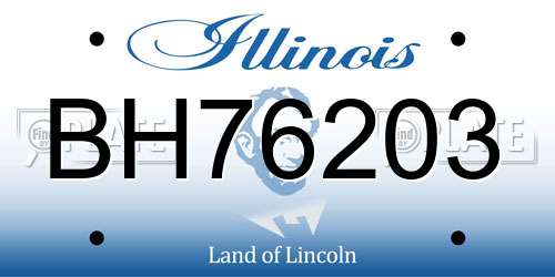 BH76203 Illinois License Plate