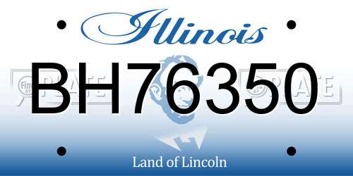 BH76350 Illinois License Plate