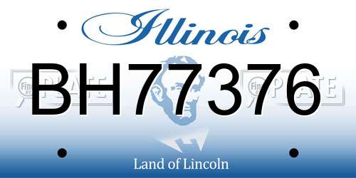 BH77376 Illinois License Plate