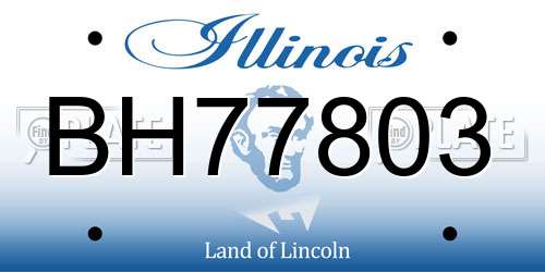 BH77803 Illinois License Plate