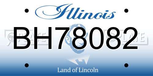 BH78082 Illinois License Plate