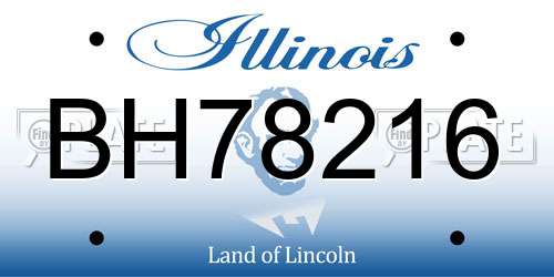 BH78216 Illinois License Plate