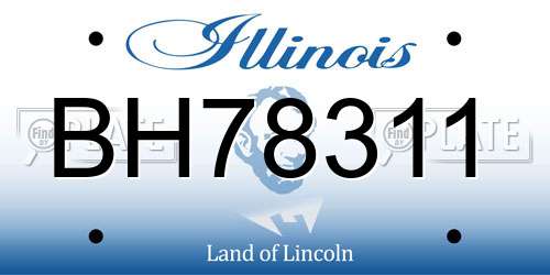 BH78311 Illinois License Plate