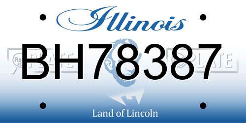 BH78387 Illinois License Plate