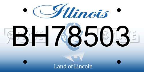 BH78503 Illinois License Plate