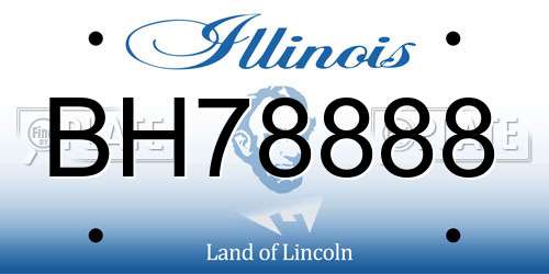 BH78888 Illinois License Plate