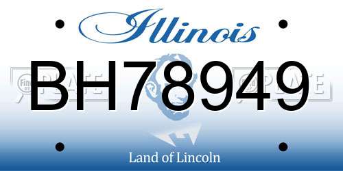 BH78949 Illinois License Plate
