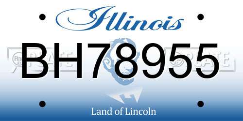 BH78955 Illinois License Plate