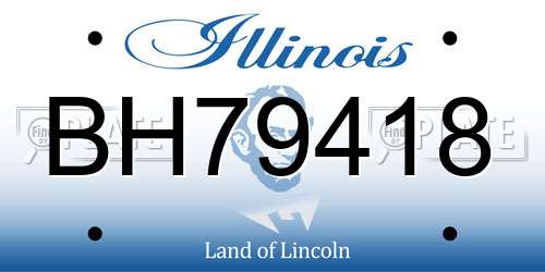 BH79418 Illinois License Plate
