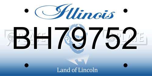 BH79752 Illinois License Plate