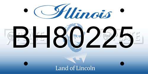 BH80225 Illinois License Plate