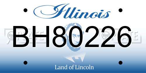 BH80226 Illinois License Plate