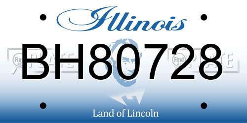 BH80728 Illinois License Plate