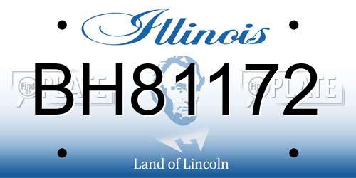BH81172 Illinois License Plate