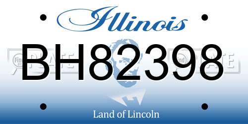 BH82398 Illinois License Plate