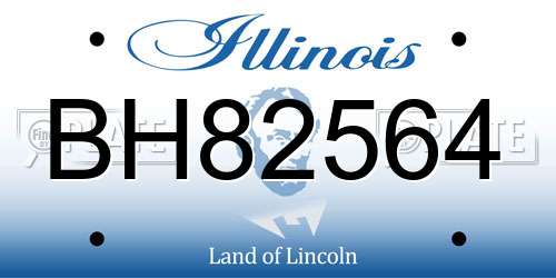 BH82564 Illinois License Plate