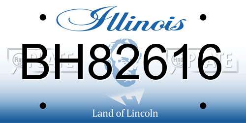 BH82616 Illinois License Plate