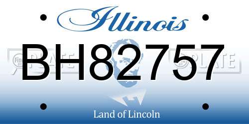 BH82757 Illinois License Plate