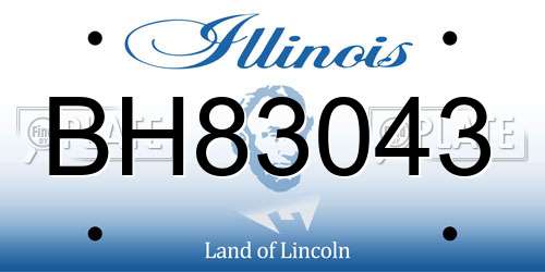BH83043 Illinois License Plate
