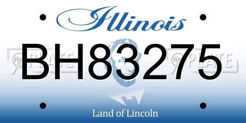 BH83275 Illinois License Plate
