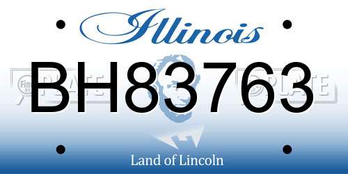 BH83763 Illinois License Plate