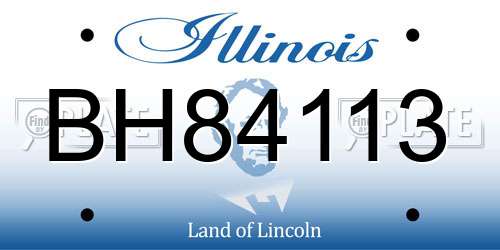 BH84113 Illinois License Plate