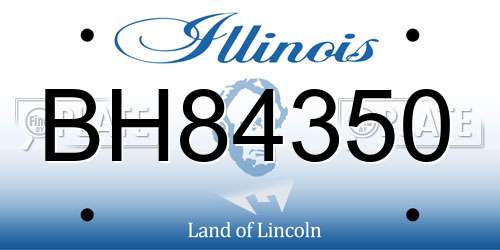 BH84350 Illinois License Plate