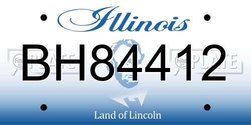 BH84412 Illinois License Plate
