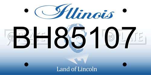 BH85107 Illinois License Plate