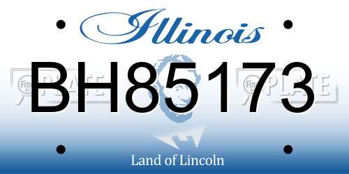 BH85173 Illinois License Plate