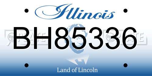 BH85336 Illinois License Plate