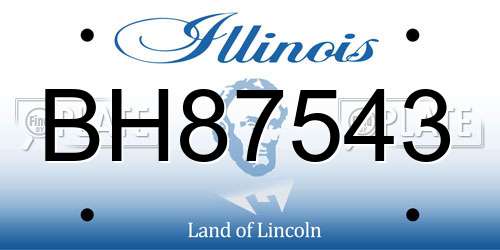 BH87543 Illinois License Plate