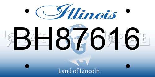 BH87616 Illinois License Plate