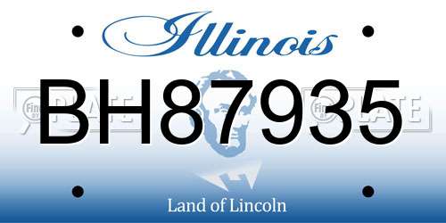 BH87935 Illinois License Plate
