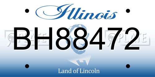 BH88472 Illinois License Plate