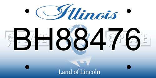 BH88476 Illinois License Plate