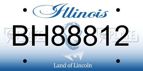 BH88812 Illinois License Plate