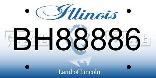 BH88886 Illinois License Plate