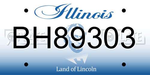 BH89303 Illinois License Plate