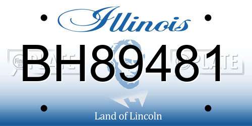 BH89481 Illinois License Plate