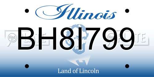 BH8I799 Illinois License Plate