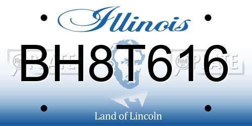 BH8T616 Illinois License Plate