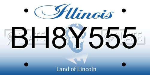 BH8Y555 Illinois License Plate