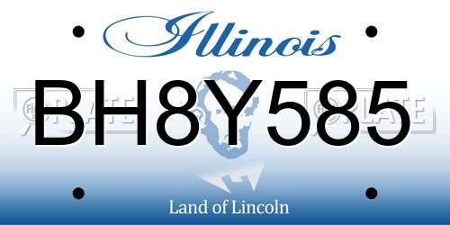 BH8Y585 Illinois License Plate