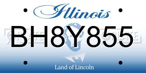 BH8Y855 Illinois License Plate