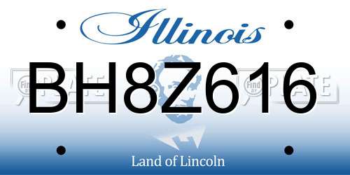 BH8Z616 Illinois License Plate
